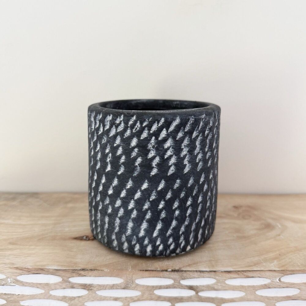 Black And White Pattern Concrete Planter 3.75”